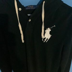 Mens polo hoodie use by really good condition only were once like brand-new